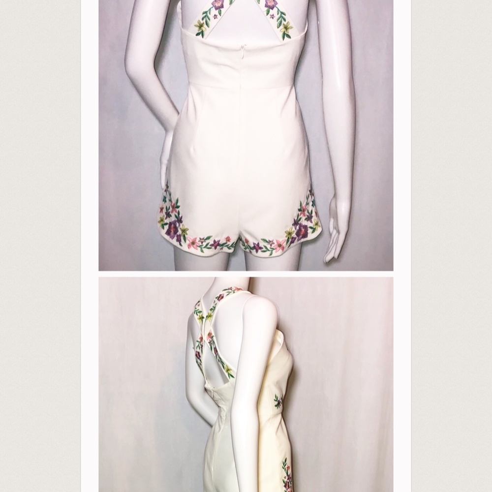 Anthropology Foxidox white floral romper - Picture 7 of 9